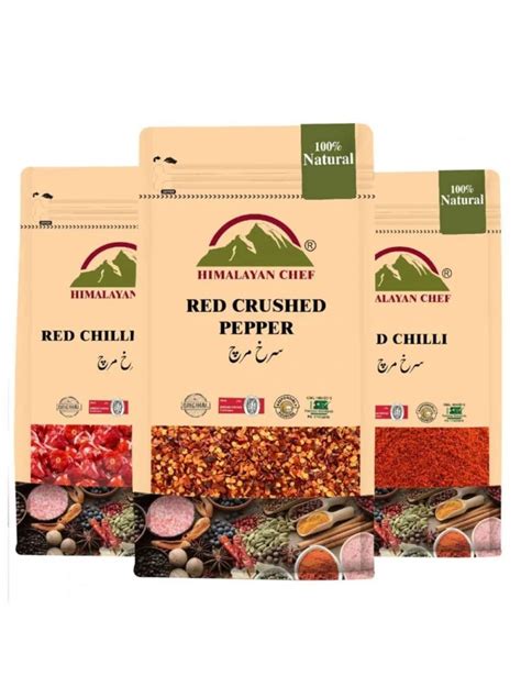 Pack Of 3 100 G Each Himalayan Chef Red Chilli Powder Crushed