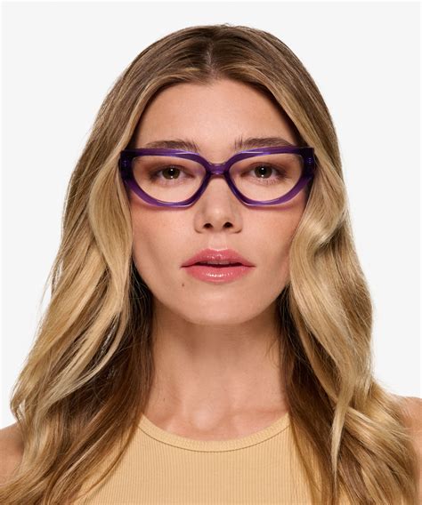 Faye Cat Eye Crystal Purple Glasses For Women Eyebuydirect Canada