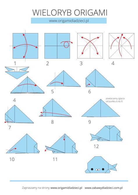 Wieloryb Origami Origami Dla Dzieci