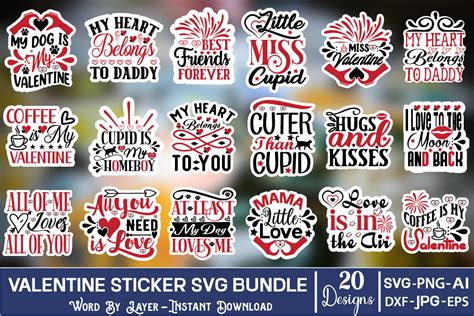 Valentines Day Svg Bundle Sticker Graphic By Momin Graphice · Creative