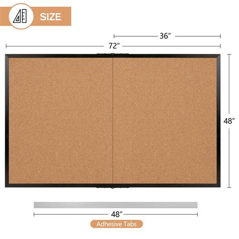 Board2by Extra Large Cork Bulletin Board 72 X 48 Foldable Notice Pin