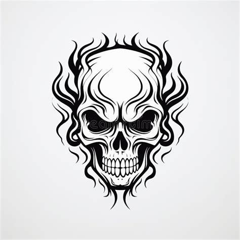 Death Metal Skull Tattoo Design Stock Illustration - Illustration of ...