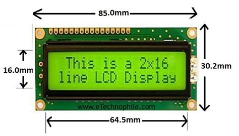 16x2 Lcd Pinout Datasheet Dimensions And Commands