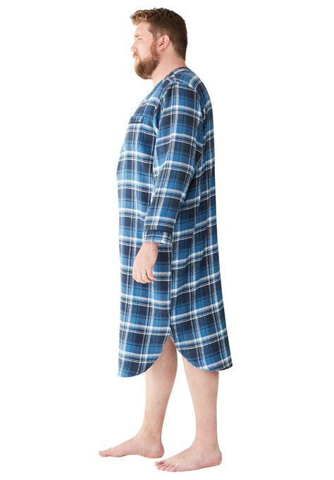 Kingsize Mens Big And Tall Plaid Flannel Nightshirt Pajamas Ebay