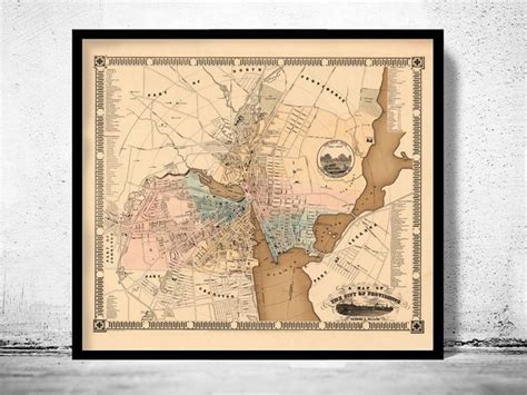 Old Map Of Providence 1849 Rhode Island Vintage Product Image Old Maps Antique Maps Vintage