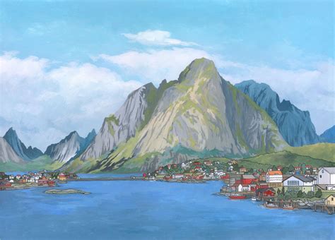 Lofoten Islands, Norway - Illustration by Jonathan Chapman Illustration ...