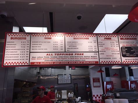 Menu At Five Guys Fast Food Burbank