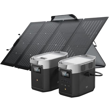 Ecoflow Delta 2 Portable Power Station Smart Extra Battery And 220w Bifacial Solar Panel