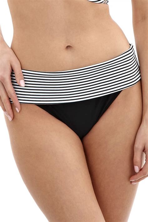 Panache Anya Stripe Fold Bikini Brief Sw Swimwear