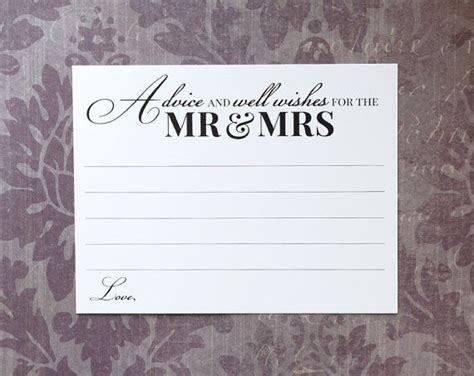 Advice And Well Wishes For The Mr And Mrs Wedding Advice Etsy