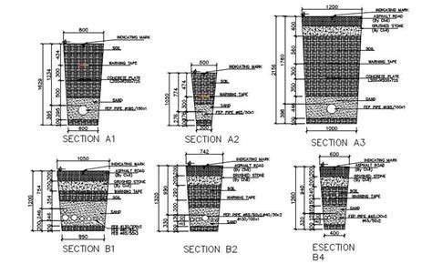 Cross Section Of Electric Manhole In AutoCAD 2D Drawing CAD File Dwg