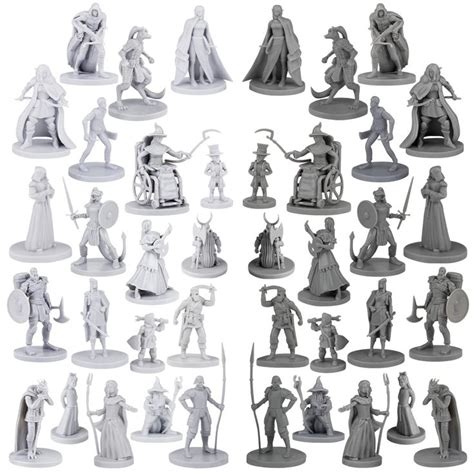 Path Gaming Town Folks Set 40 Fantasy Tabletop Miniatures For Dungeons