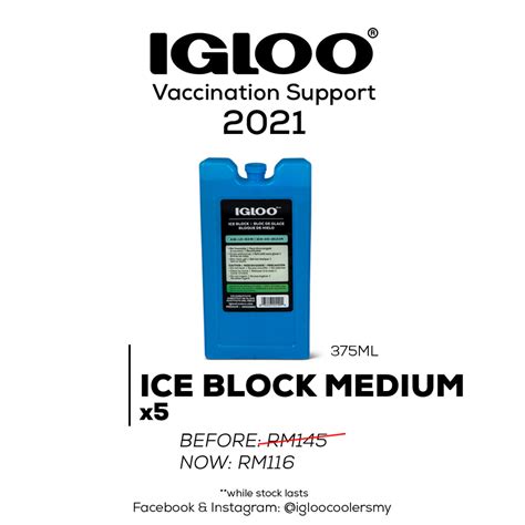 Igloo Maxcold Ice Freezer Block Medium Blue Go Outdoor