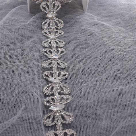 1 ярд хрустальные стразы отделка бант ремешок для свадебного платья ...