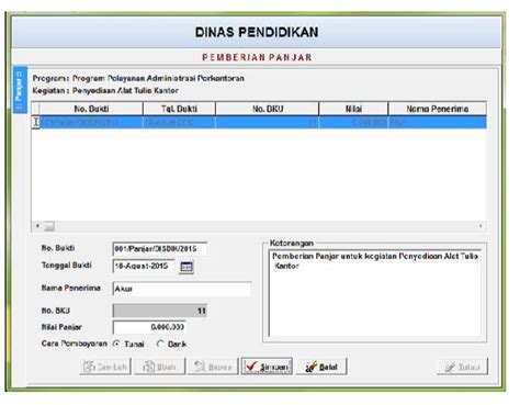 Menginput Transaksi Panjar Pada Simda Keuangan Our Akuntansi