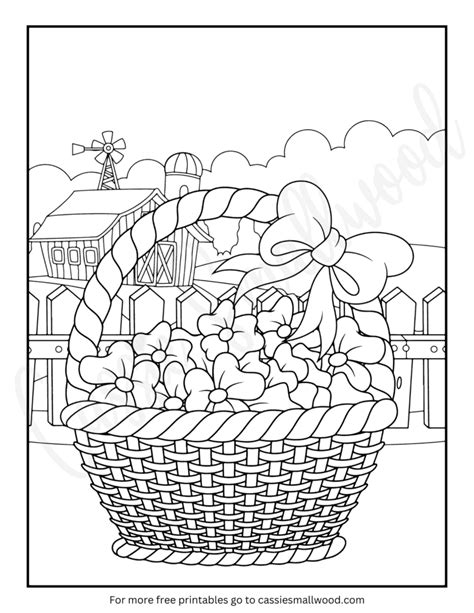 Detailed Easter Basket Coloring Sheet Cassie Smallwood