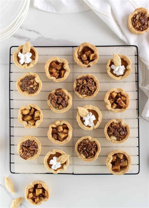 One-Pan Mini Thanksgiving Pies Three Ways - The BakerMama