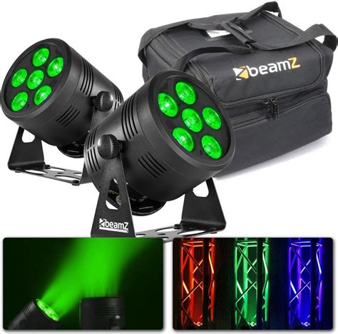 Lichtset Op Accu Met Tas Beamz Bbp Draadloze Uplight Led Spots X