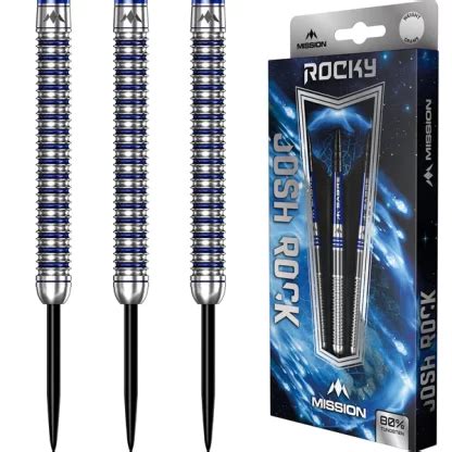 MISSION – Josh Rock v2 Darts – Steel Tip – 95% – Rocky – Silver & Blue ...