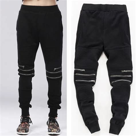 Zipper Fashion Man Harem Pants Biker Jogger Men Hip Hop Pants Cool