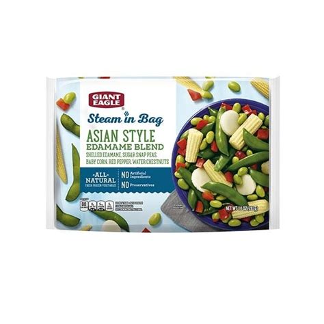 Giant Eagle Asian Style Edamame Blend Vegetables Steam In Bag 10 Oz