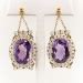 Huge Vintage Amethyst 17 93ct Tw Filigree Vintage Drop Earrings 14k