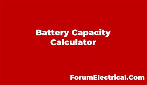 Battery Capacity Calculator