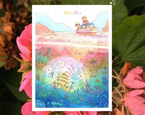 Ponyo Ghibli Art Print Etsy