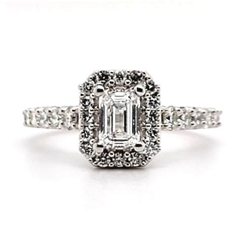 Traditional Emerald Cut Halo Ring Mckenzie And Smiley Jewelers