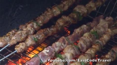 Pork Skewers Grilling Vietnam Youtube