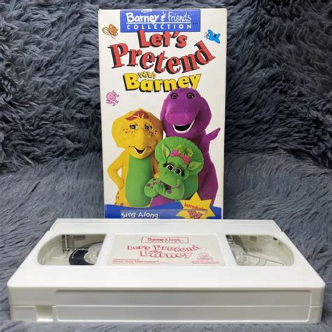 LET S PRETEND WITH Barney VHS 1993 Friends Collection Sing Along White