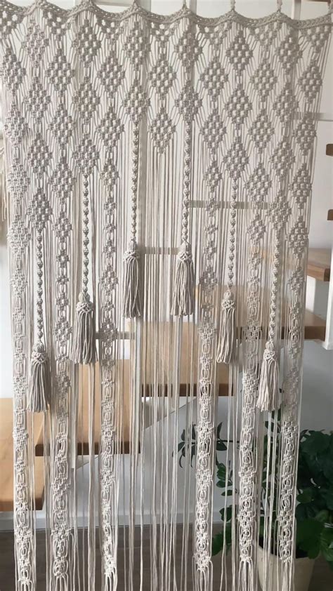 Macrame Curtain Divider Macrame Room Divider Macrame Curtain Panel