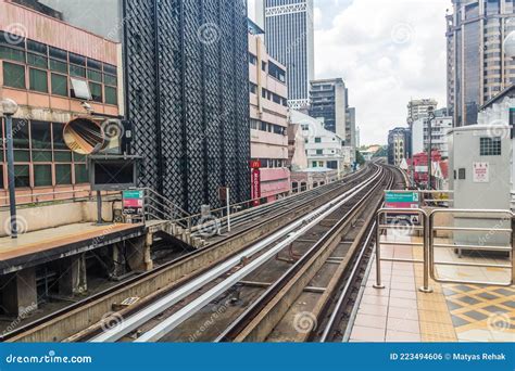 KUALA LUMPUR, MALAYSIA - MARCH 14, 2018: View of LRT Rapid Transit ...