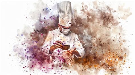 Premium Photo | Gourmet Cooking Techniques Watercolor Illustration