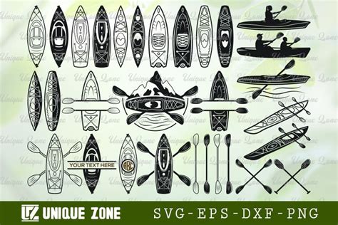 Kayak Svg Bundle Kayak Silhouette Kayak Boat Svg Canoe