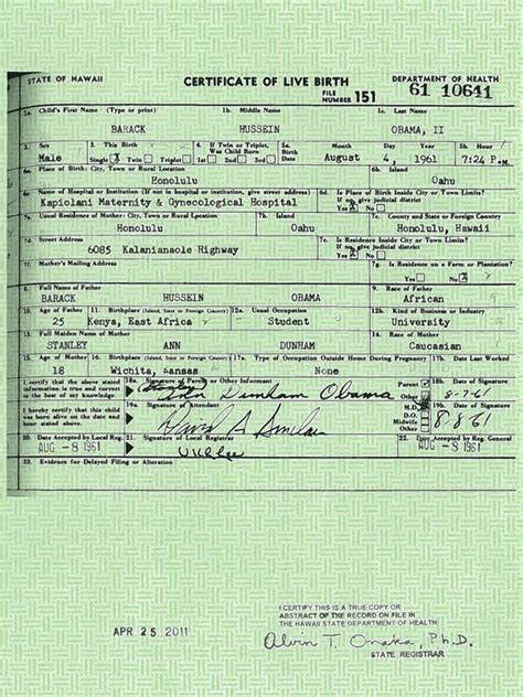 Barack Obama Birth Certificate Statement Live Coverage Us News