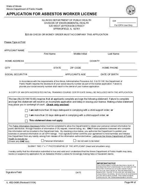 Illinois Asbestos License Application Fill Out Sign Online DocHub