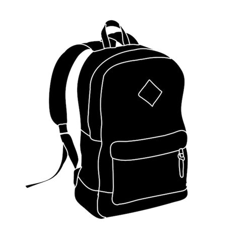 Mochila Silueta Negra Vector Premium