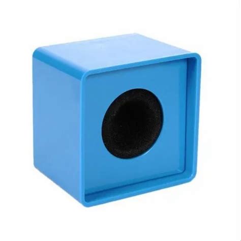 Syskonics Portable Blue Square Cube Shaped Interview Microphone Logo