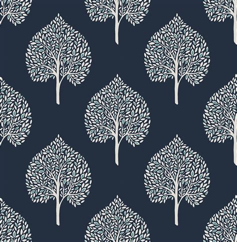 Grove Blue Tree Wallpaper |Wallpaper And Borders |The Mural Store