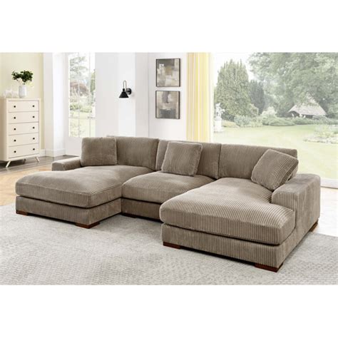 Wade Logan Cabbar Piece Corduroy Sectional Reviews Wayfair