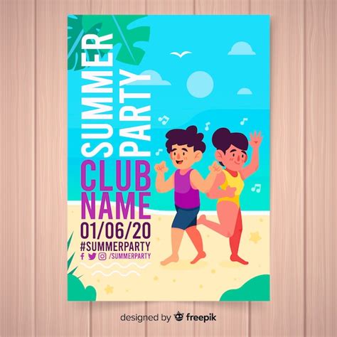 Plantilla De P Ster De Fiesta De Verano Dibujado A Mano Vector Gratis