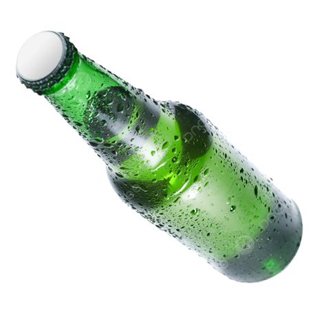 White Background Showcasing A Green Beer Bottle Adorned With Motion