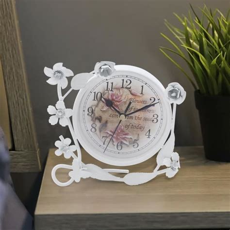 Horloge De Table Blanche Europ Enne Style Muet Horloge R Tro Salon