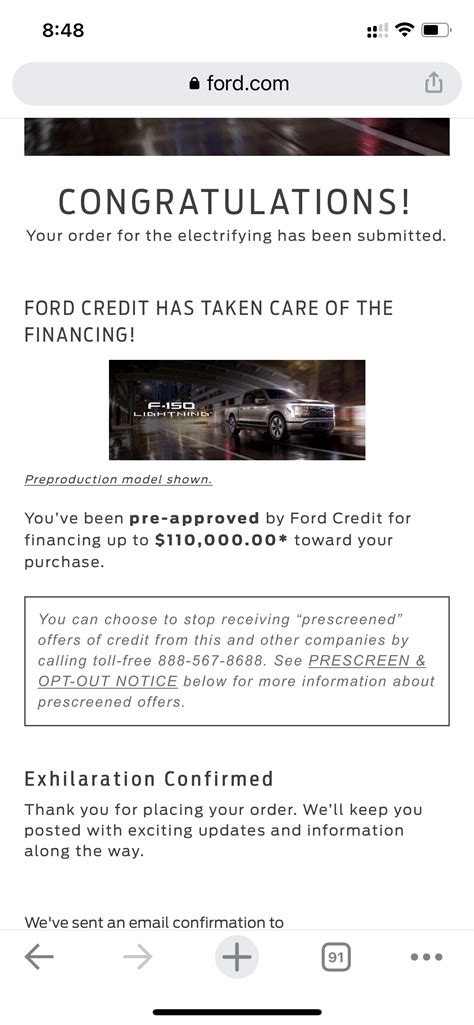 Pre Approval Certificate On Ford Account Ford Lightning Forum