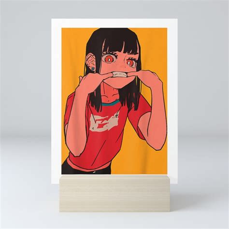 Anime Girl Lofi Aesthetic Retro 90s Japanese Waifu Kawaii Mini Art Print By V I N H O U S E