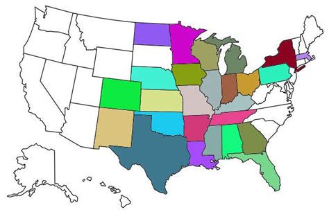 Map of States Visited, US State Map, USA Map with Color States, Color ...