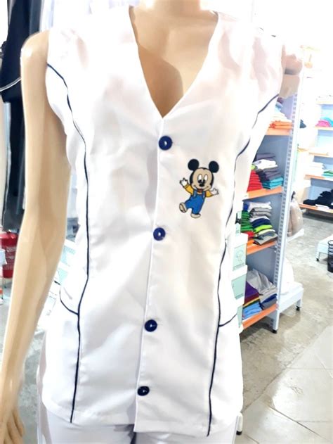 Jaleco Feminino Bordado Mickey Baby Professora Atendente Mercado Livre