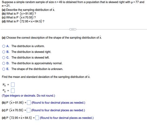 Solved Suppose A Simple Random Sample Of Size N Is Chegg