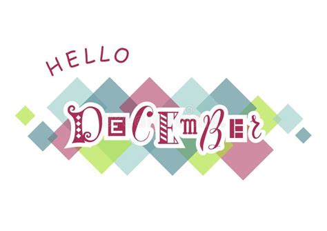 Hello December With Different Letters In Pink With White Outlines On